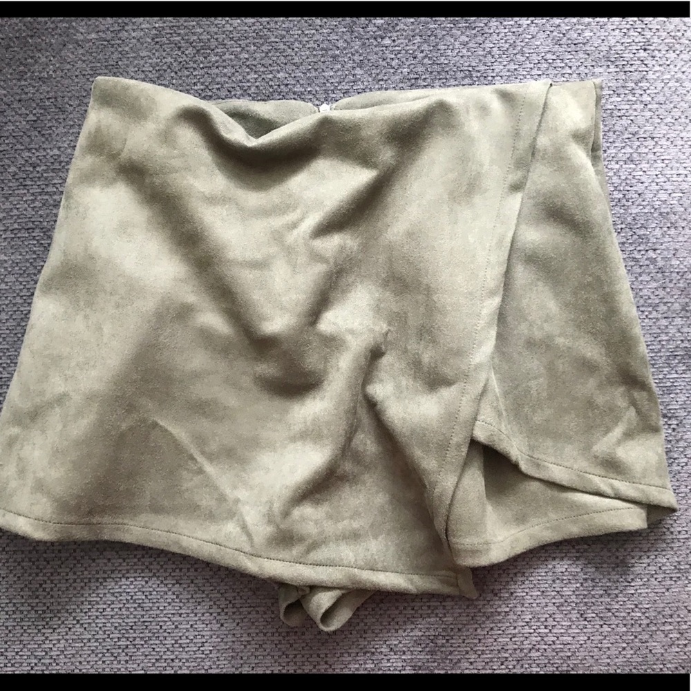 Suede Olive Green Skort